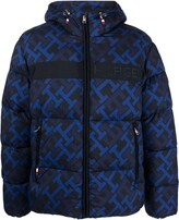 Thumbnail for your product : Tommy Hilfiger Monogram-Print Zip-Up Padded Jacket