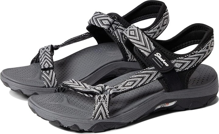 Skechers Arch Fit Reggae - Grounded (Black/White) Women's Shoes ...