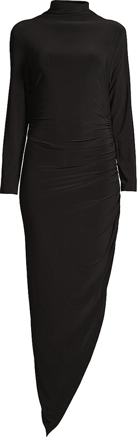 Norma Kamali Women's Draped Turtleneck Gown - Black - Size XXS