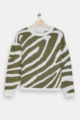 Topshop Oversized Swirl Pattern Knitted Sweater - ShopStyle