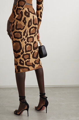 Sergio Hudson - Leopard-print Stretch-crepe Midi Skirt - Animal print