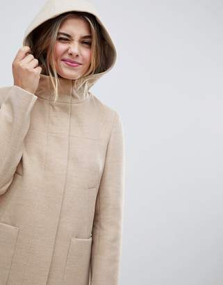 ASOS Design DESIGN zip through coat with hood