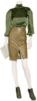 Thumbnail for your product : Hakaan Khaki Leather Pencil Skirt