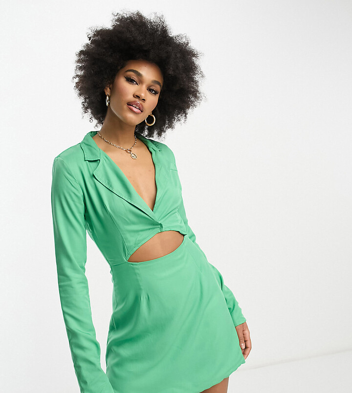 Heartbreak Tall mini blazer dress with cut-out in green ShopStyle
