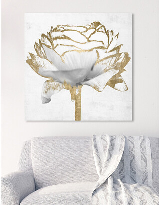 Oliver Gal Peony Flower Gold And White