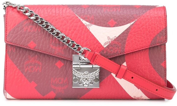 red mcm crossbody bolsa