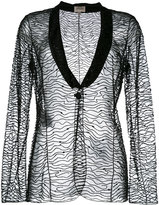 Armani Collezioni - blazer à effet de transparence - women - Polyamide/Polyester/plastic/glass - 44