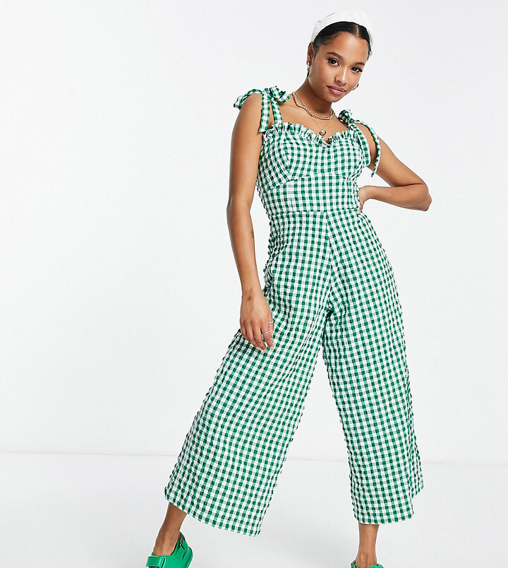Gingham Knitted Jumpsuit