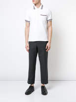 Thumbnail for your product : Thom Browne Short Sleeve Pocket Polo With Cricket Stripe In Chunky Basket Stitch