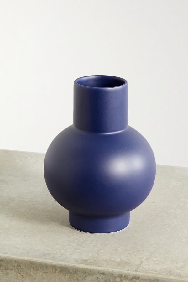 Raawii Strøm Large Earthenware Vase - Blue - ShopStyle