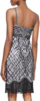 Thumbnail for your product : Sue Wong Sleeveless Beaded Fringe Cocktail Dress