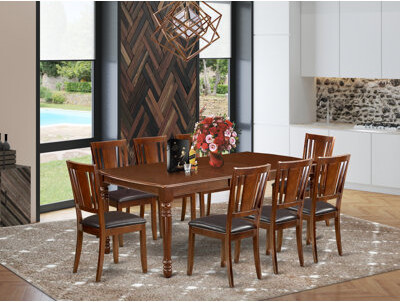 Alcott Hill Angelia 9 - Piece Solid Wood Dining Set