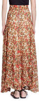 Thumbnail for your product : Isabel Marant Ferone Floral-Burnout Long Silk-Blend Skirt
