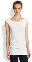 Thumbnail for your product : James Perse Asymmetrical Tucked Cotton Jersey Tee