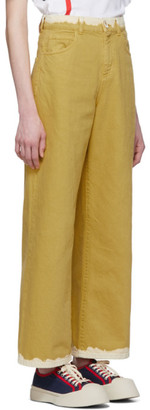 Marni Yellow Bicolor Denim Jeans