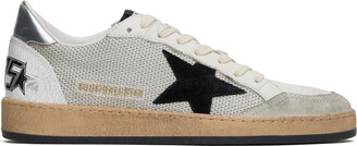 Golden Goose White & Gray Ball Star Sneakers