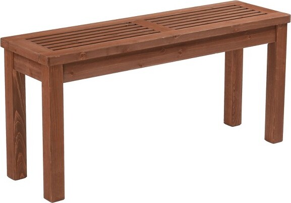Karl Home KarlHome|40-InchSolidWoodBacklessOutdoorBench