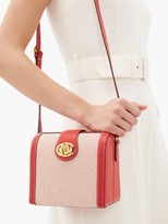 Thumbnail for your product : Mark Cross Cupola Leather And Canvas Shoulder Bag - Red Multi