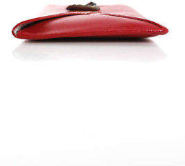 Corto Moltedo Red Leather Leaf Envelope Clutch Handbag
