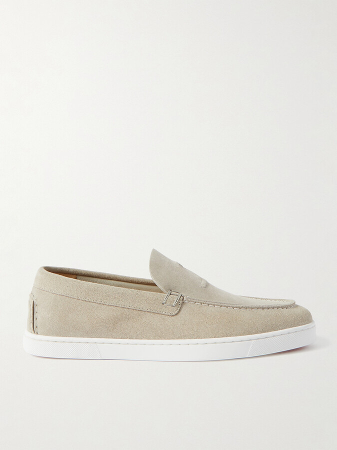 Christian Louboutin Varsiboat Logo-Embossed Suede Loafers