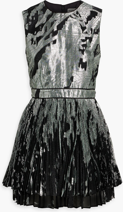 SIMKHAI Selkie pleated metallic fil coupé mini dress
