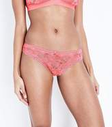 Thumbnail for your product : New Look Mid Pink Floral Lace Thong