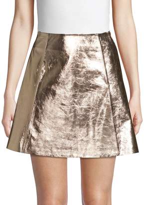 Wythe Ny Metallic Leather Mini Skirt