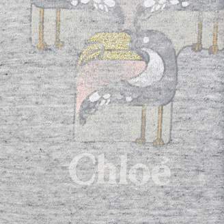 Chloé ChloeGirls Grey Fleece Toucan Dress