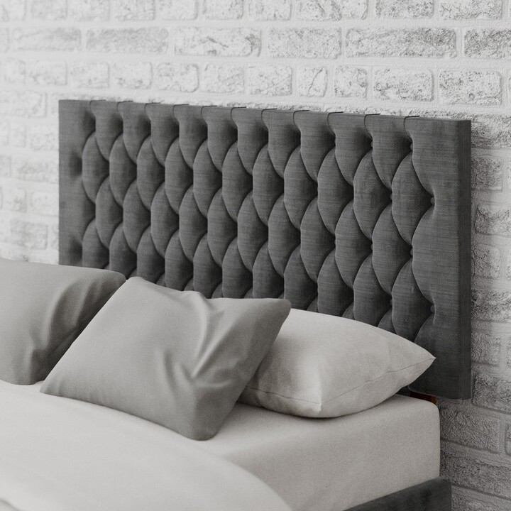Dunelm Monroe Firenze Velour Headboard Charcoal ShopStyle