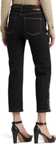 Thumbnail for your product : Lauren Ralph Lauren Beaded High-Rise Straight Cropped Jeans in Black Rinse Wash (Black Rinse Wash) Women's Clothing