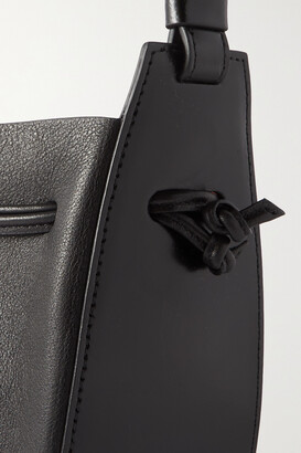 Mansur Gavriel Lilium Smooth And Textured-leather Shoulder Bag - Black