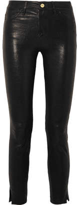 Frame Le High Skinny Leather Pants - Black