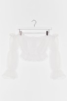 Thumbnail for your product : Nasty Gal Womens Sheer Off The Shoulder Crop Top - White - 10