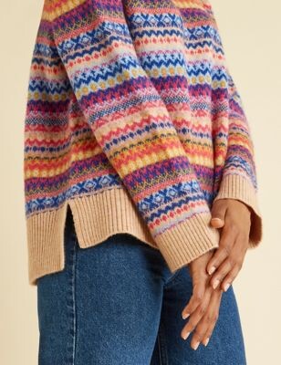 Albaray Fair Isle Crew Neck Jumper with Wool - ShopStyle