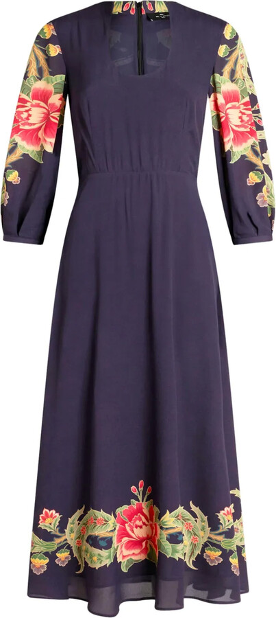 Etro Floral-Print Crepe-De-Chine Dress