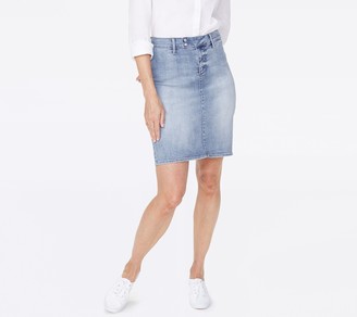 wide denim skirt
