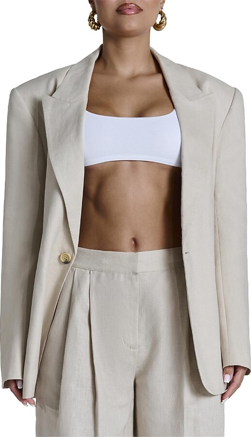 Naked Wardrobe Linen Suited Blazer