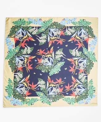 Brooks Brothers Tropical-Print Silk Square Scarf