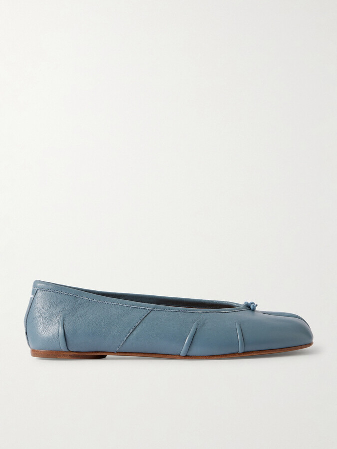 Maison Margiela Tabi Split-toe Textured Leather Ballet Flats - Blue