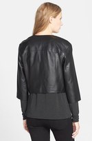 Thumbnail for your product : Eileen Fisher The Fisher Project Drapey Crop Lambskin Leather Jacket