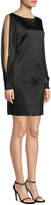 Thumbnail for your product : Elie Tahari Jilly Boat-Neck Sheer Long-Sleeve Satin Sheath Dress