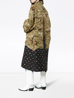 Natasha Zinko Camouflage And Contrast Print Hem Jacket