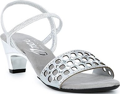 Onex Jaime Crystal Embellished Leather Ankle Strap Dress Sandals