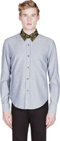 Thumbnail for your product : Band Of Outsiders SSENSE Exclusive Blue Chambray Camo-Trimmed Shirt