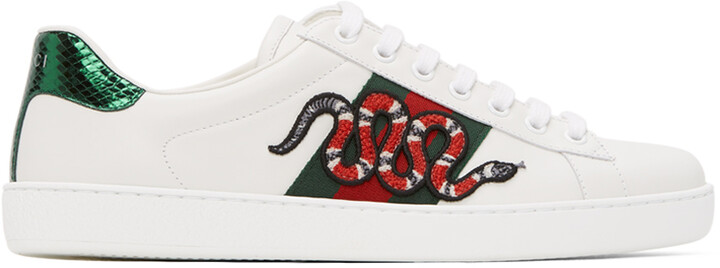 Gucci White Snake New Ace Sneakers - ShopStyle
