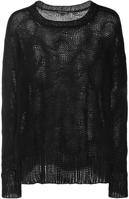 Ann Demeulemeester perforated detail jumper - men - Cotton/Cashmere - M