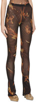 Thumbnail for your product : PRISCAVera Black Flame Mesh Fitted Pants
