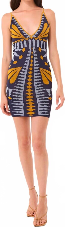 MISA Maita Dress In Butterfly Jaquard Knit