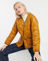 Thumbnail for your product : Monki quilted front pocket jacket in brown