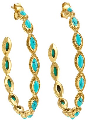 Melinda Maria Gwyneth Turquoise Hoop Earrings